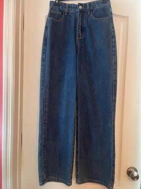 SHEIN Dark Blue Boyfriend Jeans
